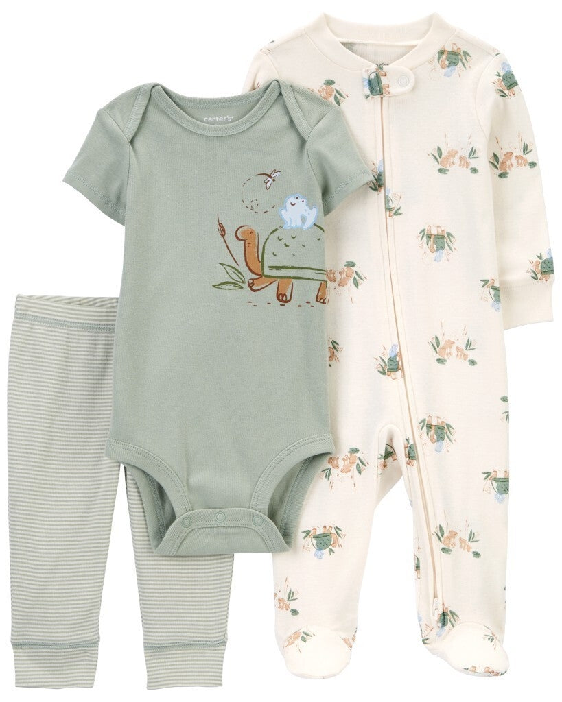 Conjunto de 3 piezas mameluco - Tortuga