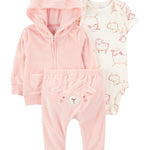 Conjunto de 3 piezas con chaqueta - Borreguito