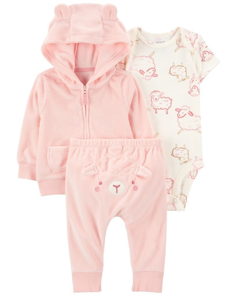 Conjunto de 3 piezas con chaqueta - Borreguito