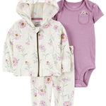 Conjunto de 3 piezas con chaqueta - Flores