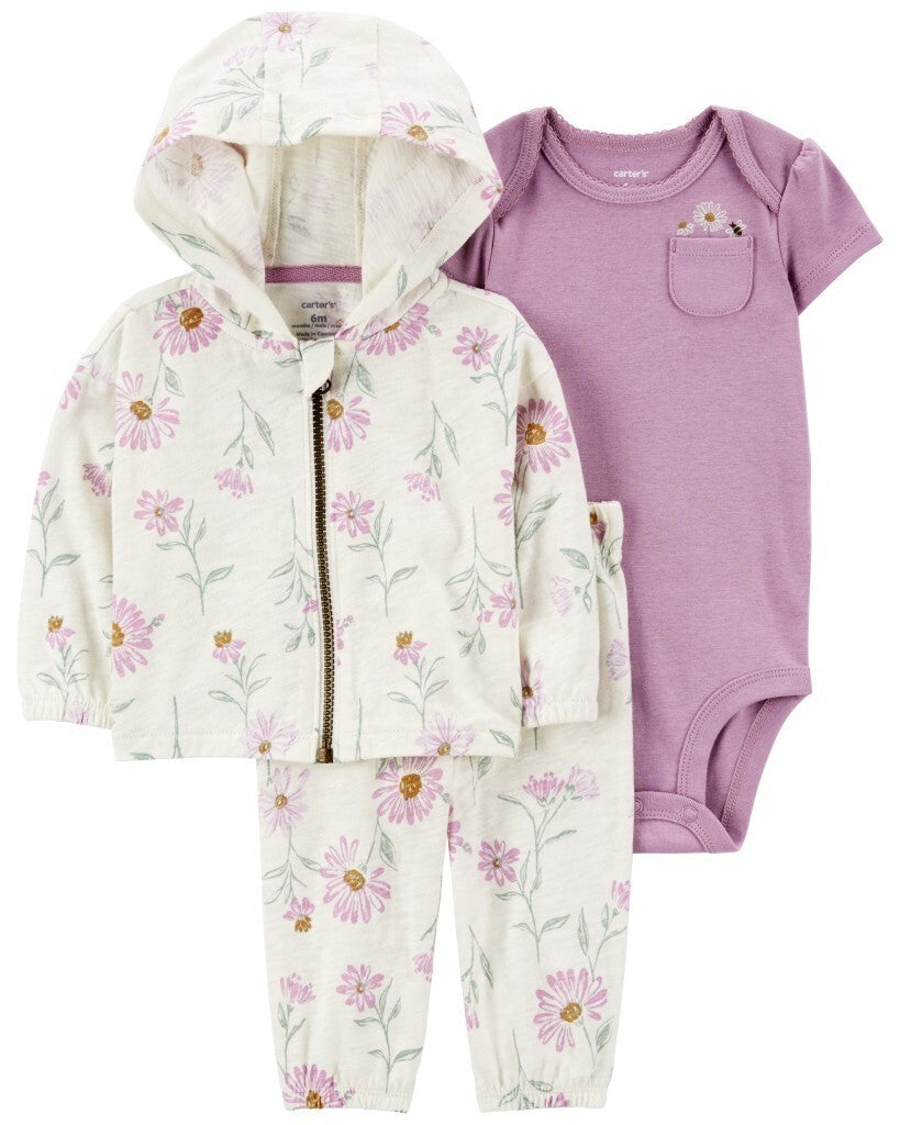 Conjunto de 3 piezas con chaqueta - Flores