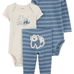 Conjunto de 3 piezas pañalero y pantalón - Panda
