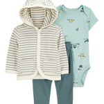 Conjunto de 3 piezas con chaqueta - Rayas