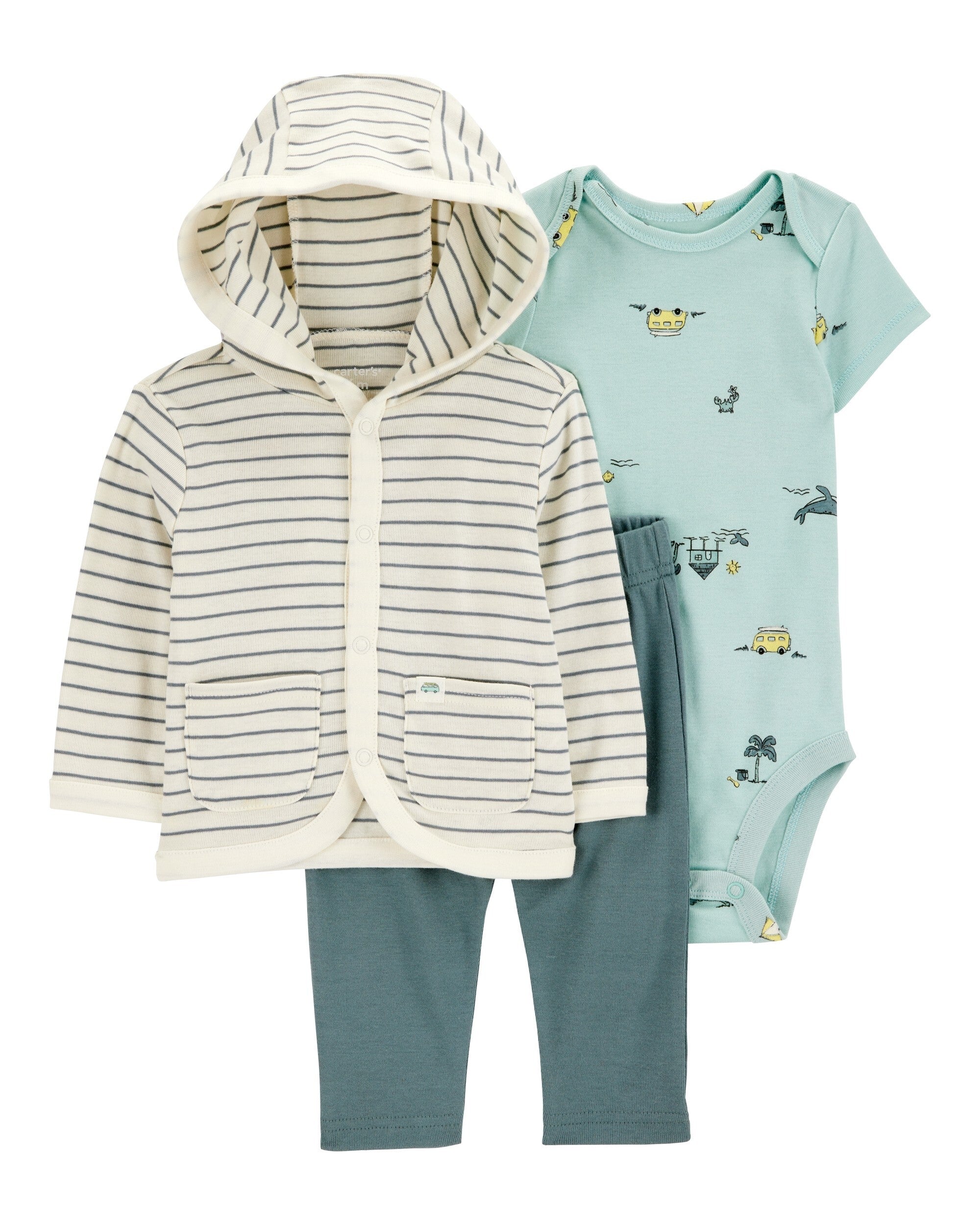 Conjunto de 3 piezas con chaqueta - Rayas