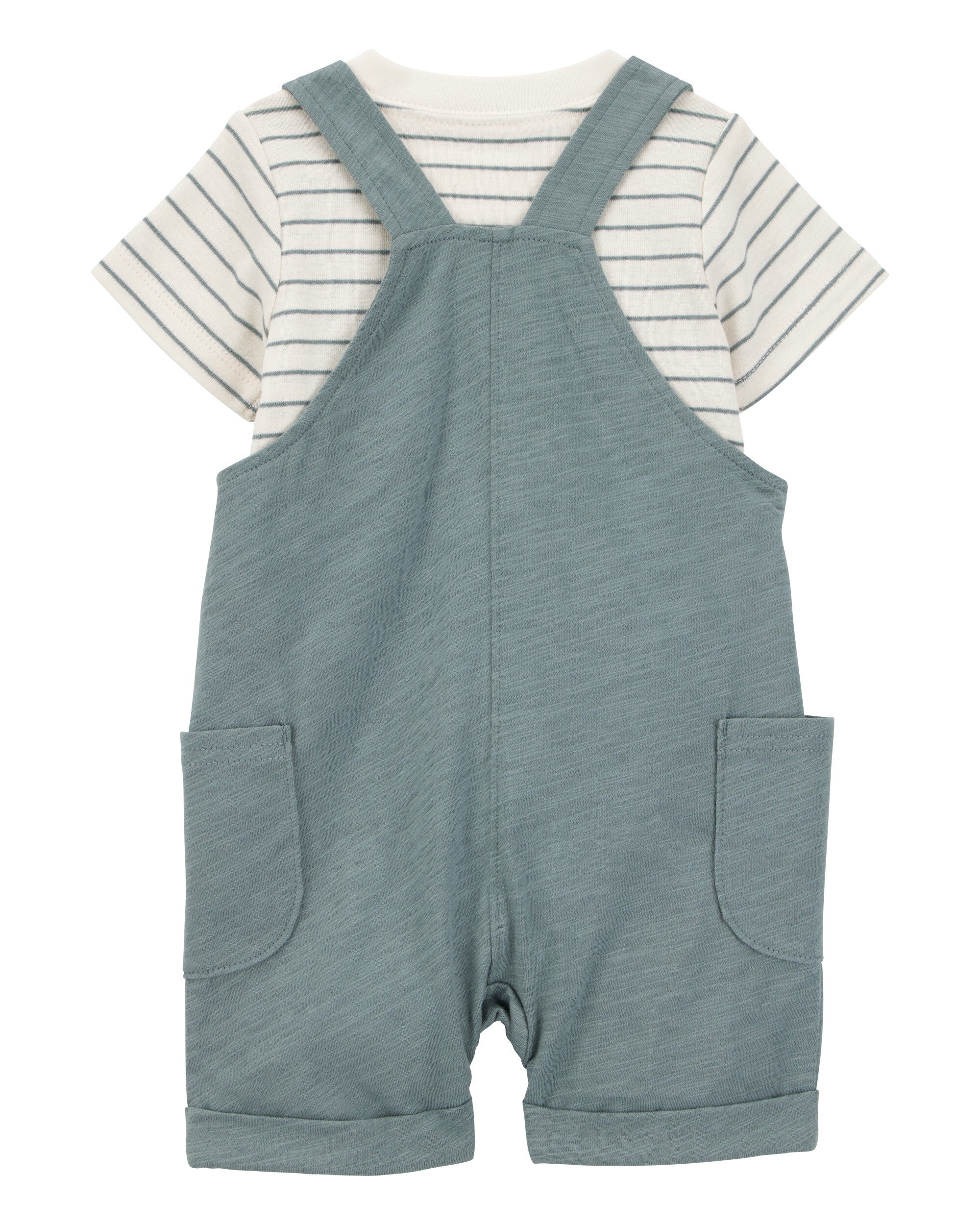 Conjunto de 3 piezas overol corto - Azul