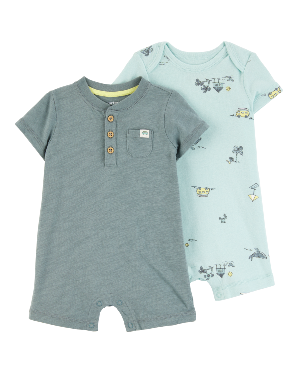 Paquete de 2 Jumpsuits Estampado Playero