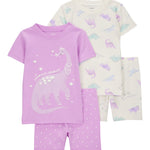 Pijama de 4 piezas de algodón de ajuste perfecto - Dinosaurio