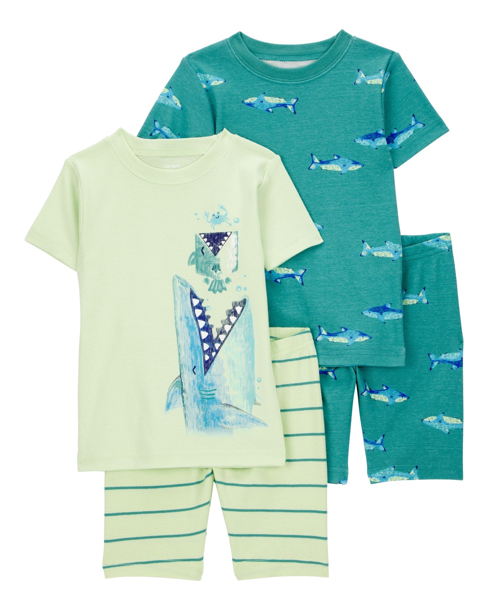 Pijama de 4 piezas de algodón de ajuste perfecto - Tiburón