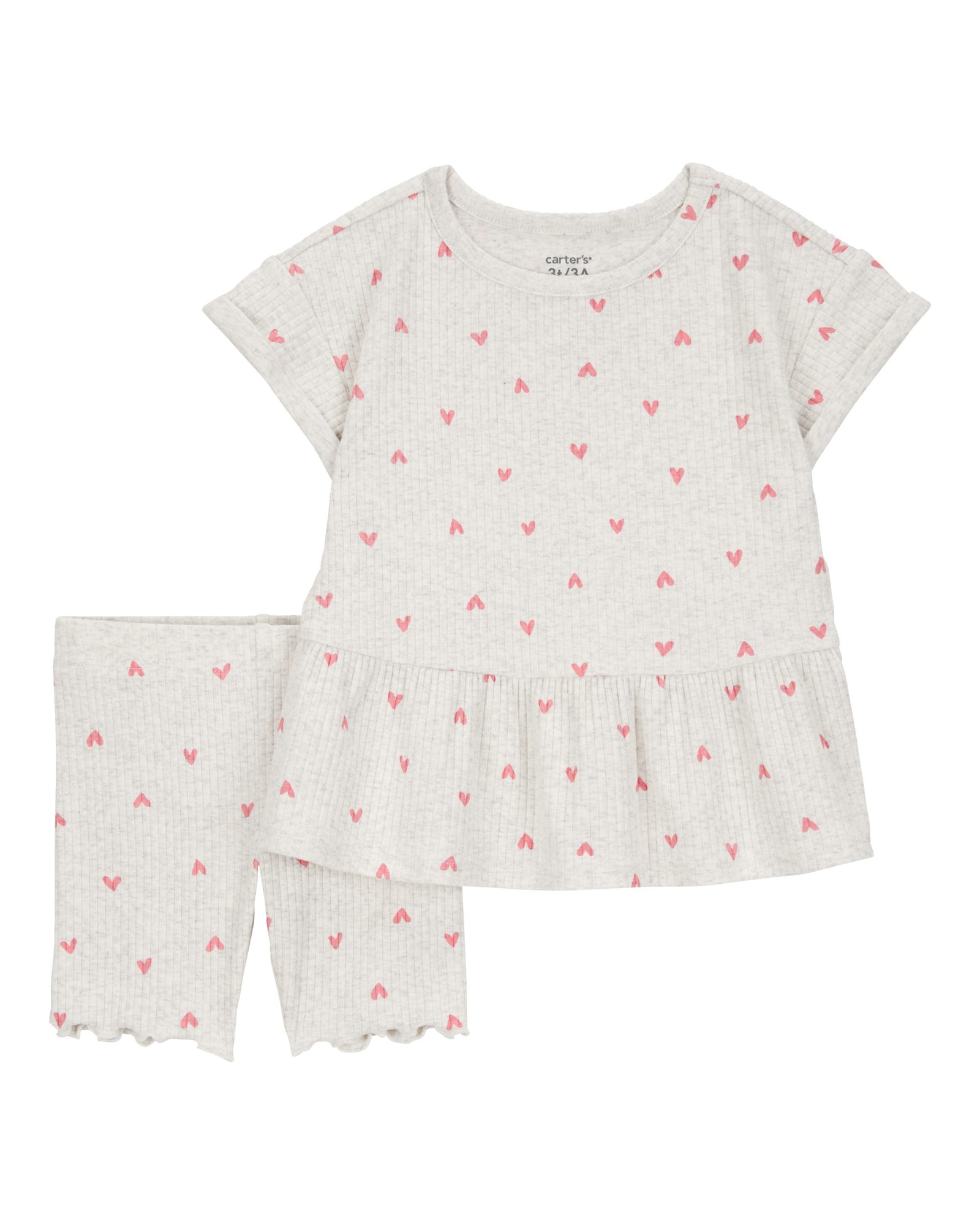 Conjunto de 2 piezas camisa y shorts - Corazón