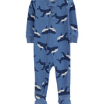Pijama de Algodón De Ajuste Perfecto - Ballena - Azul