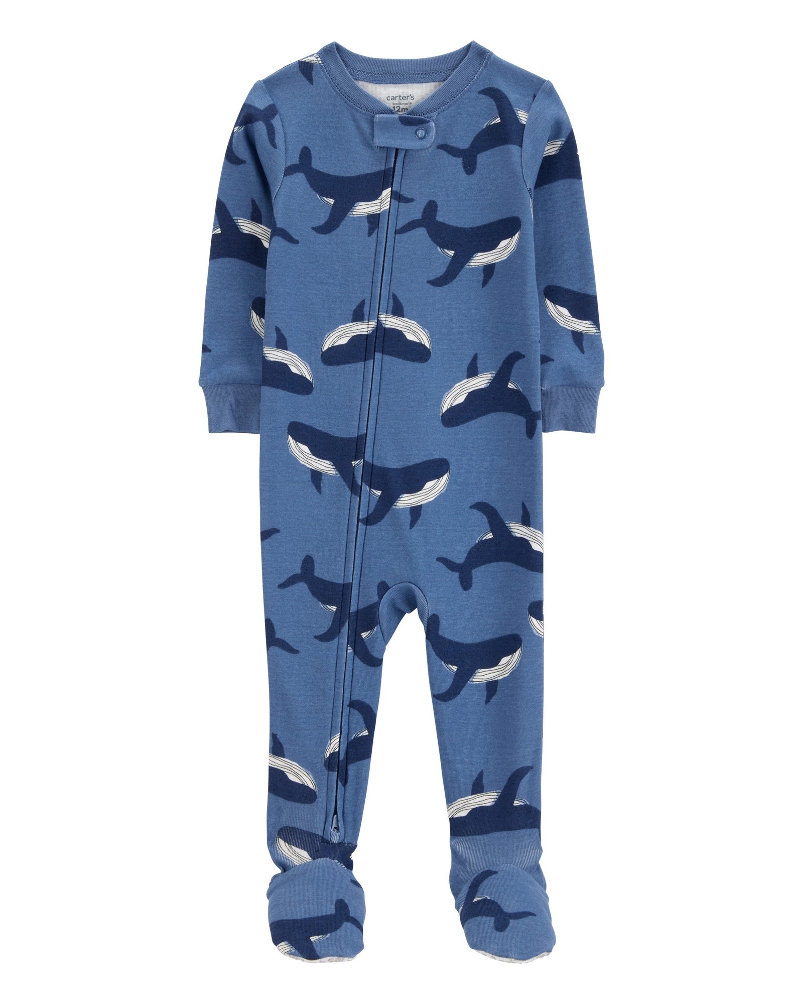 Pijama de Algodón De Ajuste Perfecto - Ballena - Azul