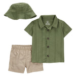 Conjunto de 3 piezas con shorts y gorros