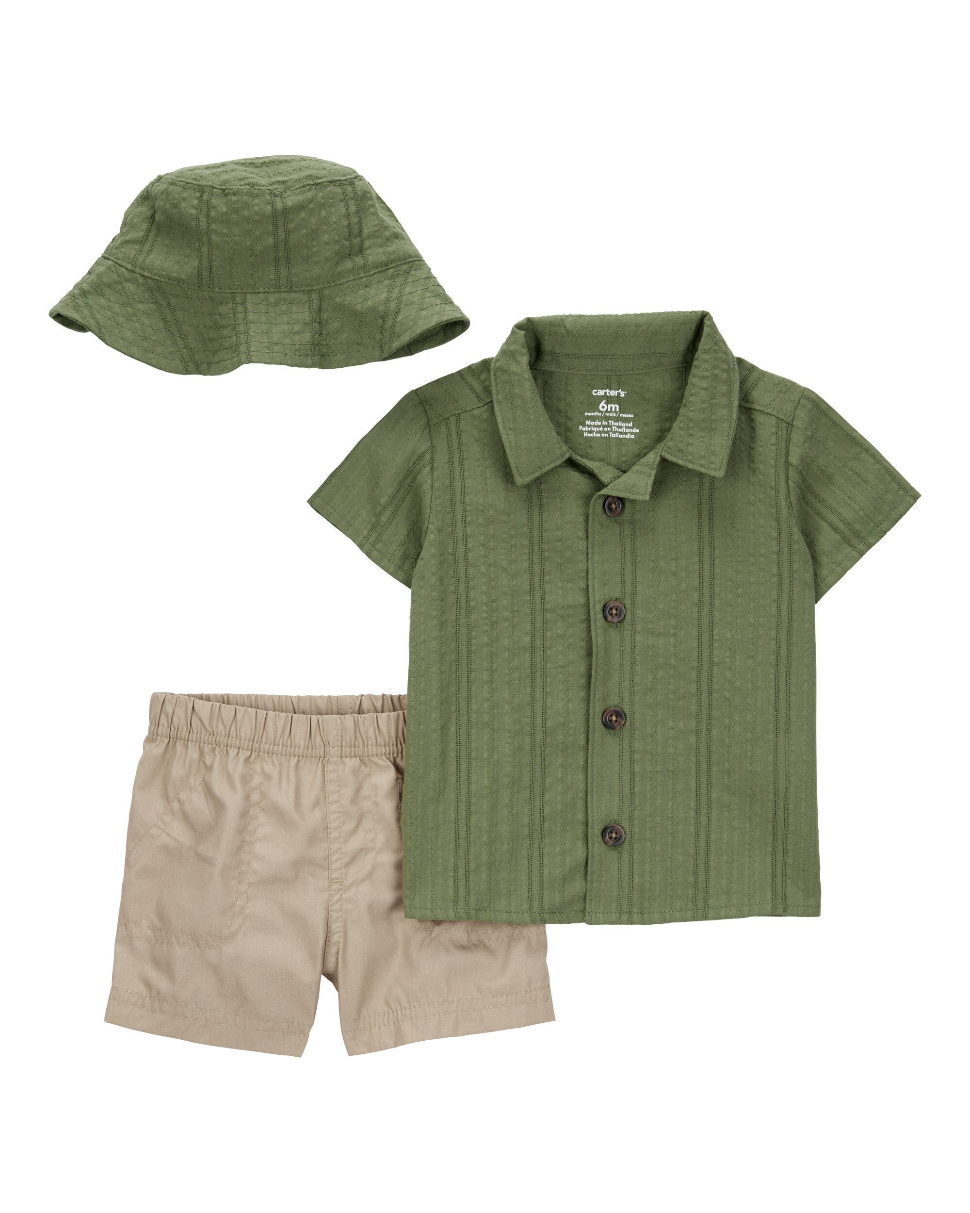 Conjunto de 3 piezas con shorts y gorros