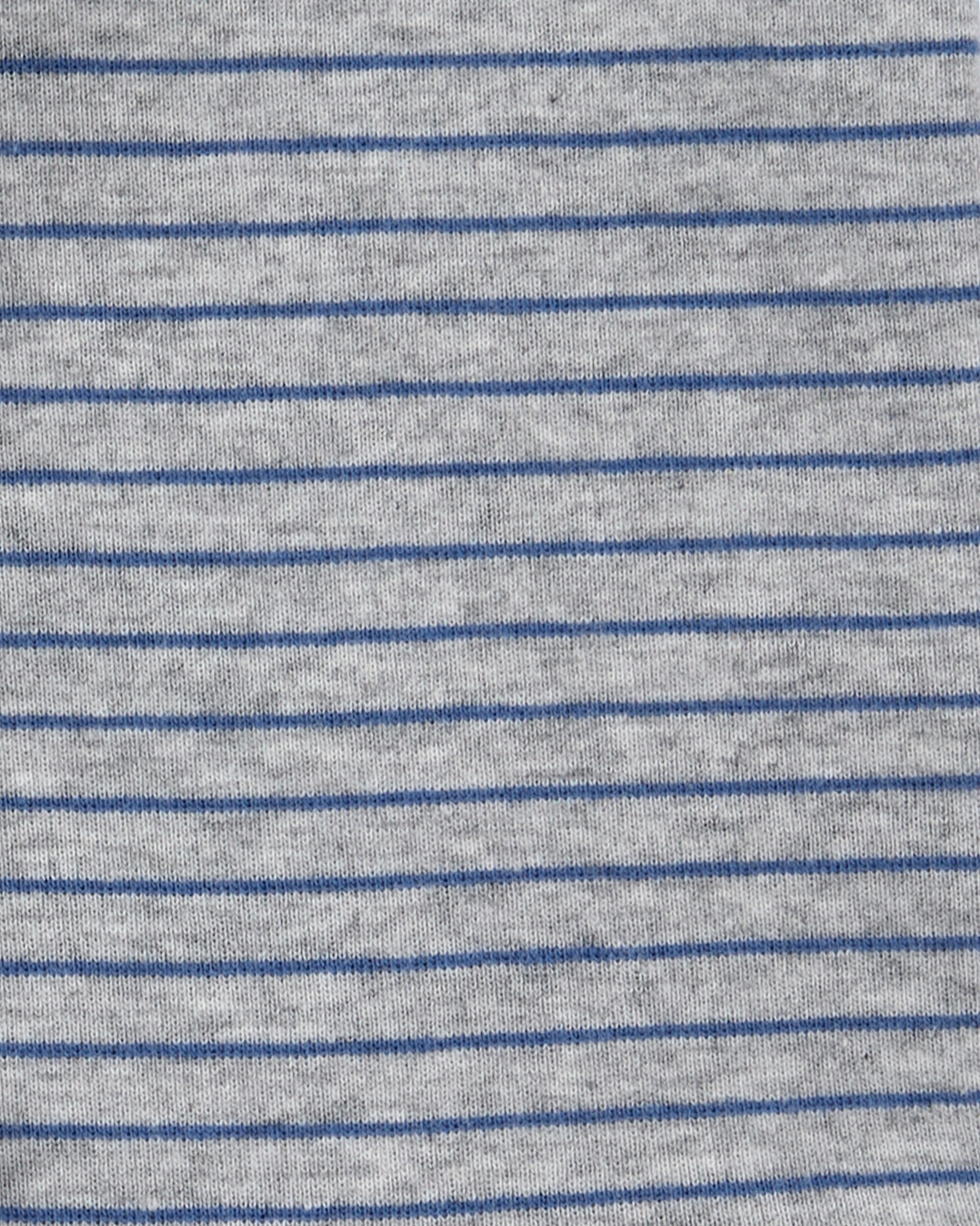 Conjunto de 3 piezas con shorts - Rayas Ancla - Azul