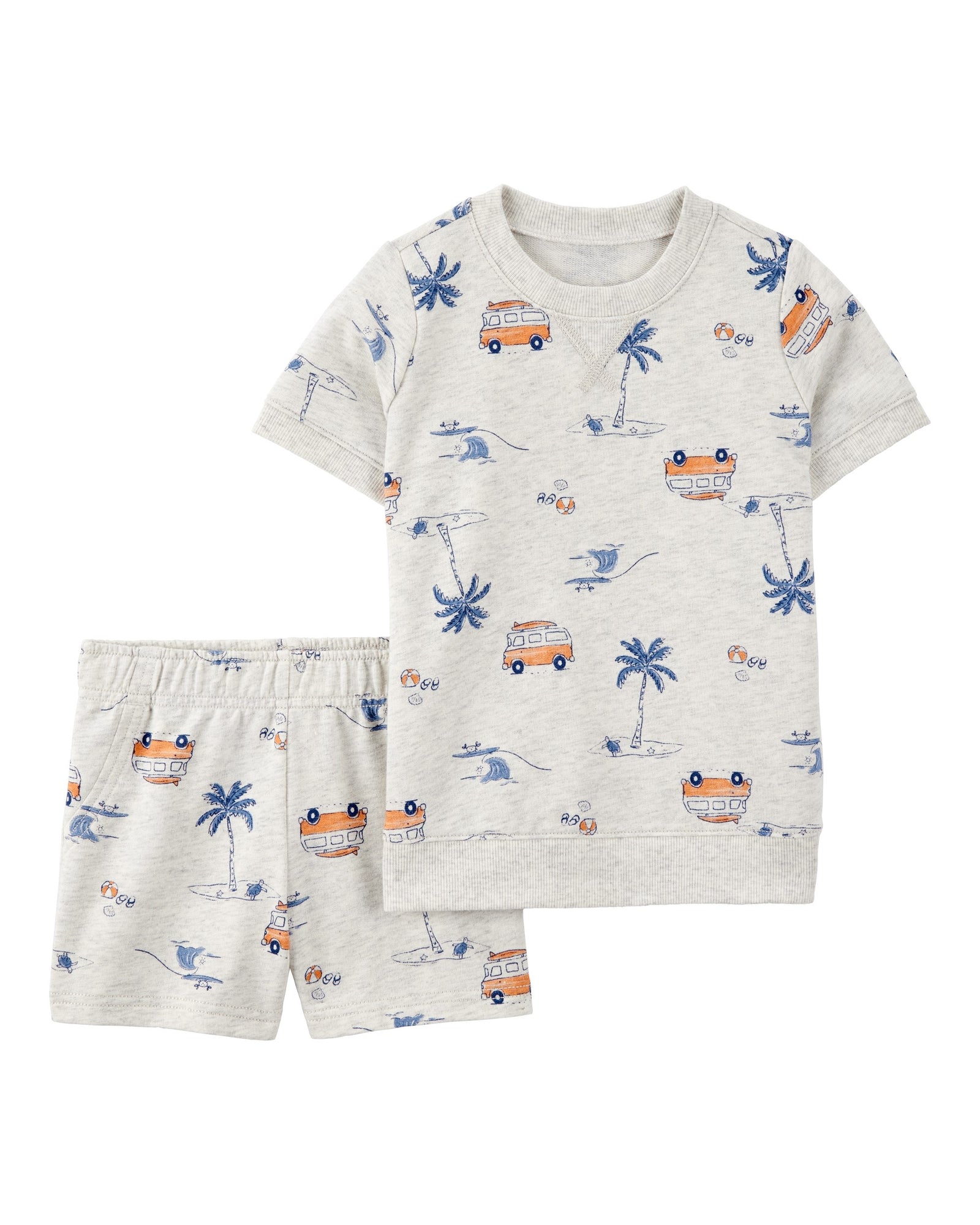 Conjunto de 2 piezas camisa y shorts - Estampado Playa