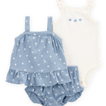 Conjunto de 3 piezas cubrepañal - Conchas de Mar