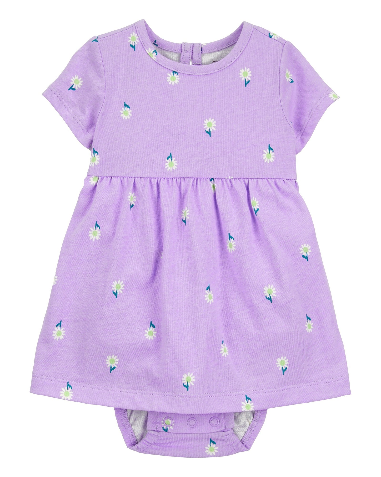 Vestido Pañalero - Flores - Lila