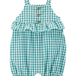 Romper Estampado Gigham/Cuadros - Verde