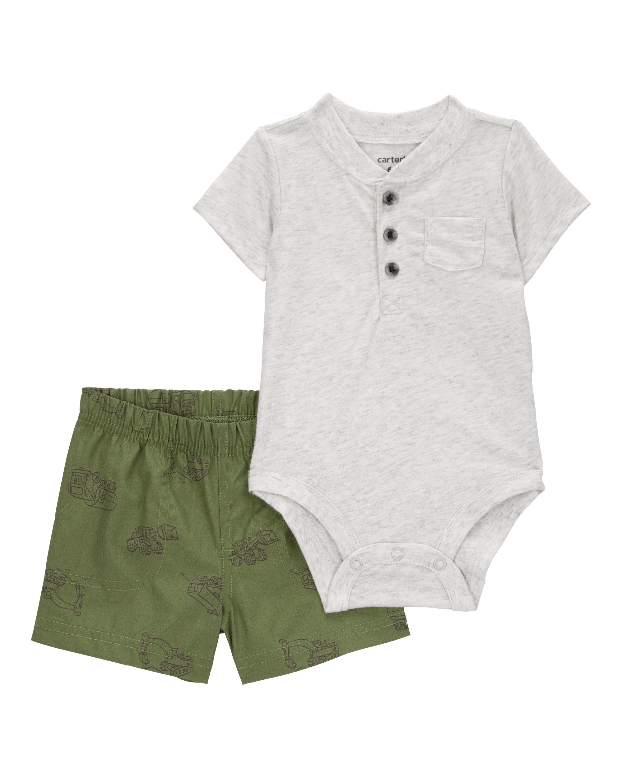 Conjunto de 2 piezas pañalero y shorts