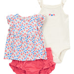 Conjunto de 3 piezas cubrepañal - Flores