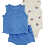 Conjunto de 3 piezas con shorts - Dinosaurios