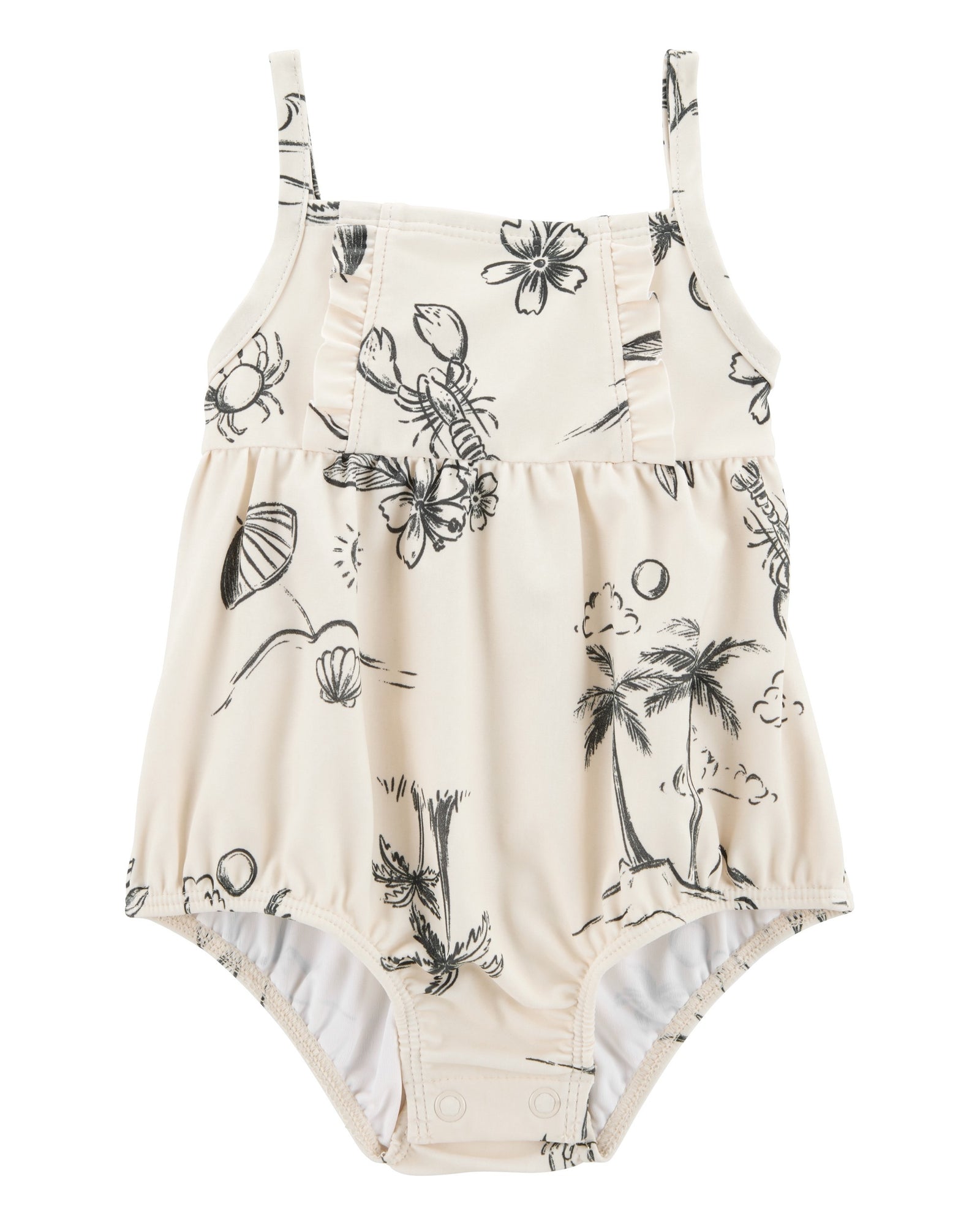 Traje De Baño De 1 Pieza - Estampado Playero