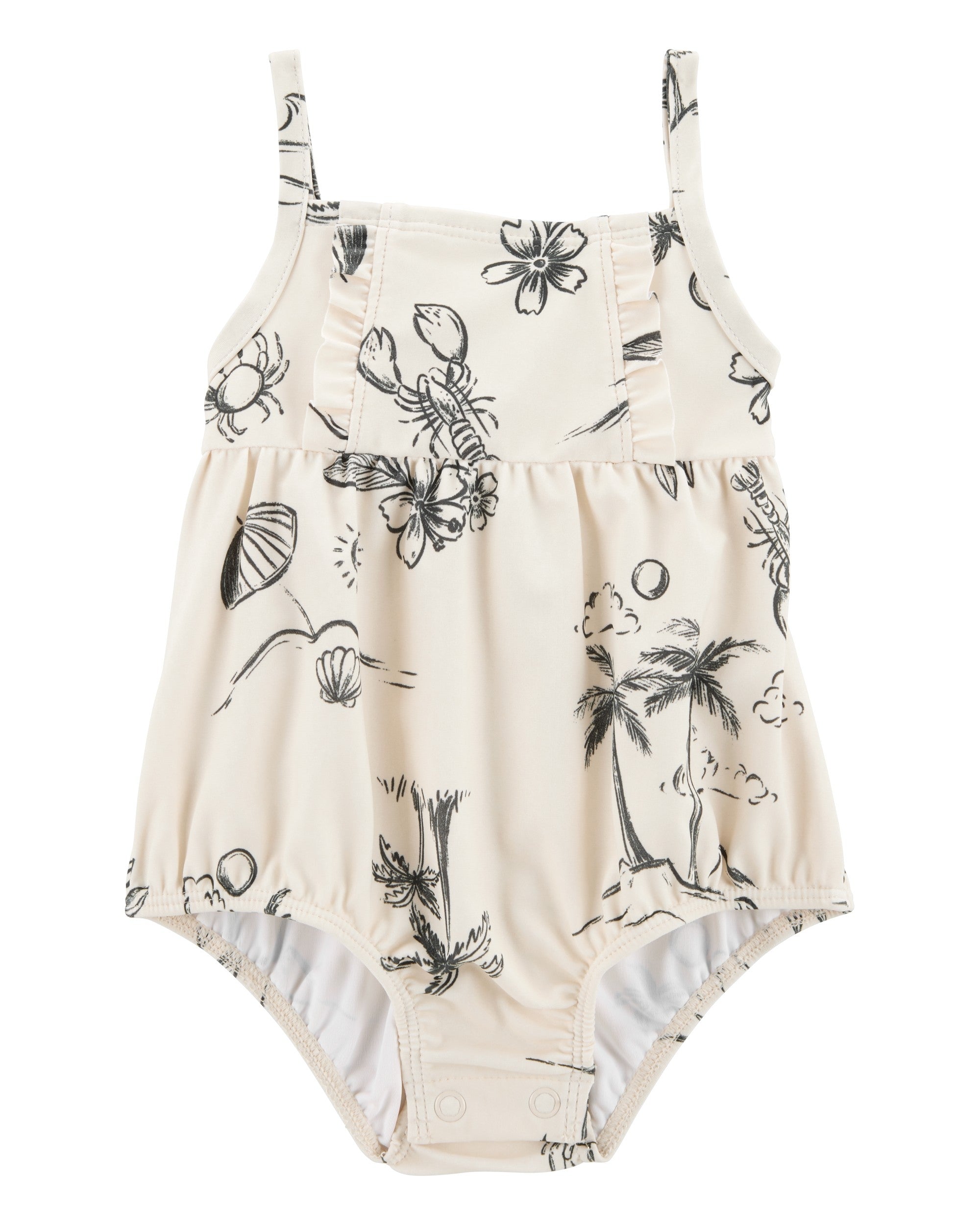 Traje De Baño De 1 Pieza - Estampado Playero