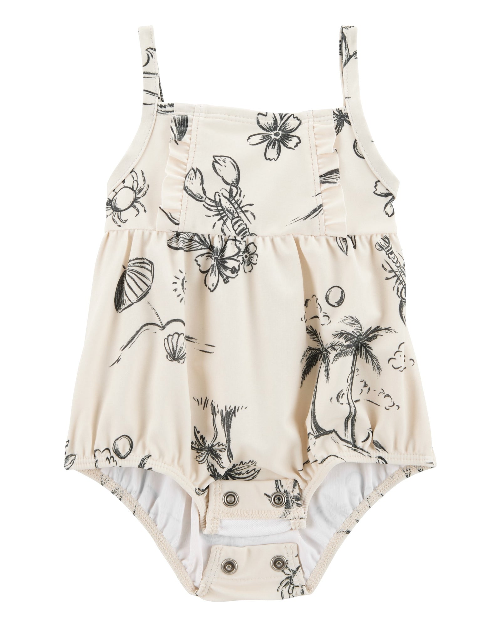 Traje De Baño De 1 Pieza - Estampado Playero