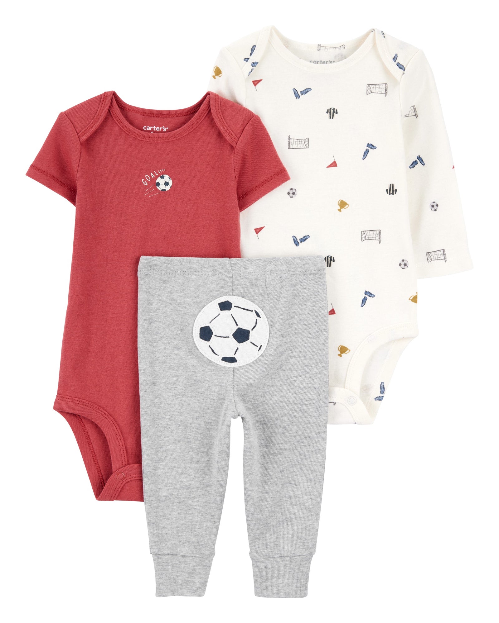 Conjunto de 3 piezas - pequeños personajes - futbol