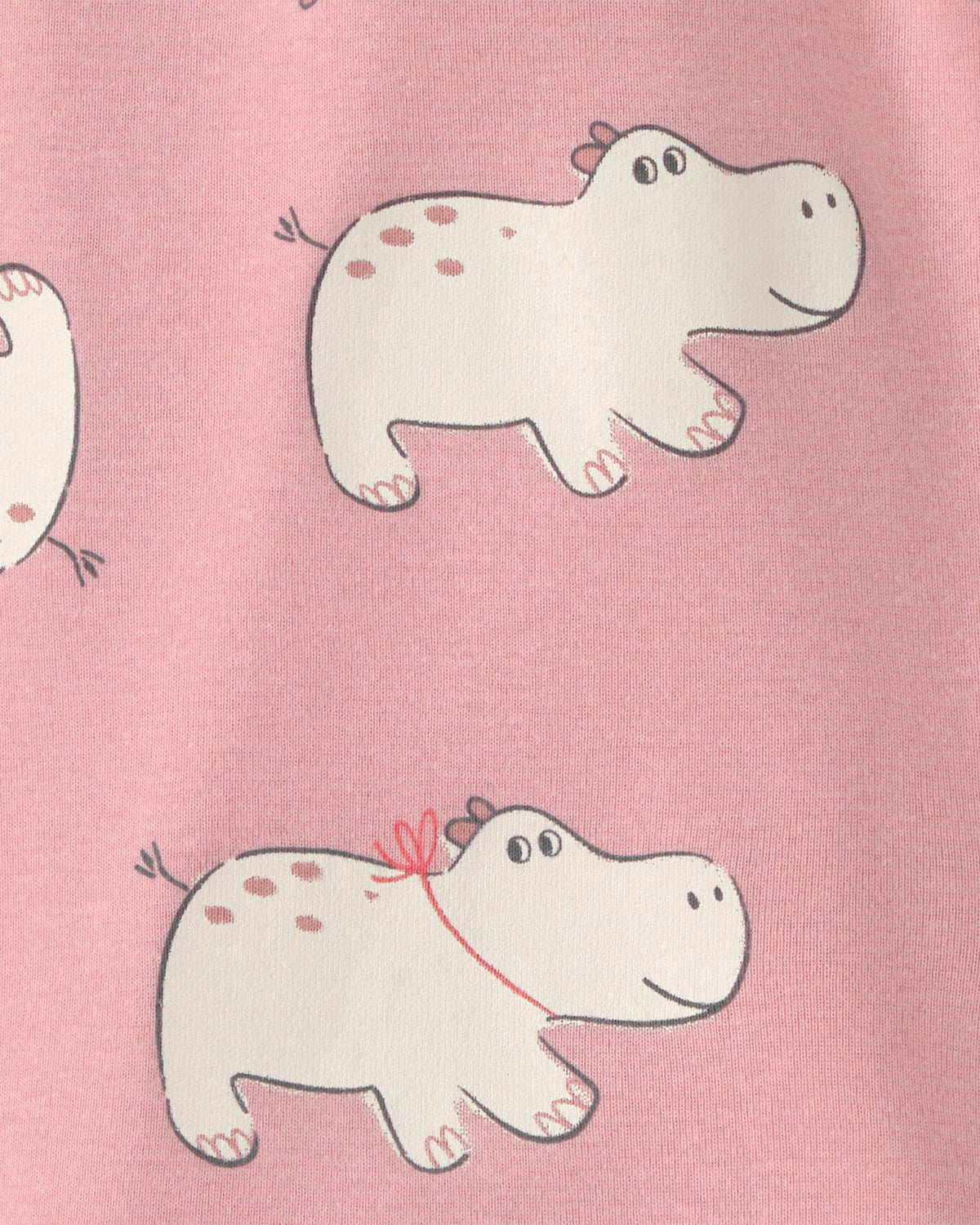 Romper De Manga Corta Con Estampado De Hipos - Rosa