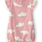Romper De Manga Corta Con Estampado De Hipos - Rosa