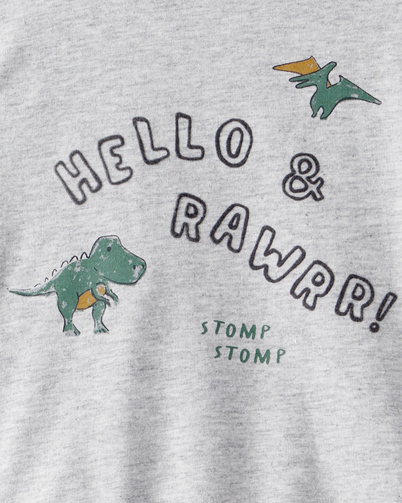 Conjunto de 2 piezas pañalero y pantalón - Dinosaurio - Gris