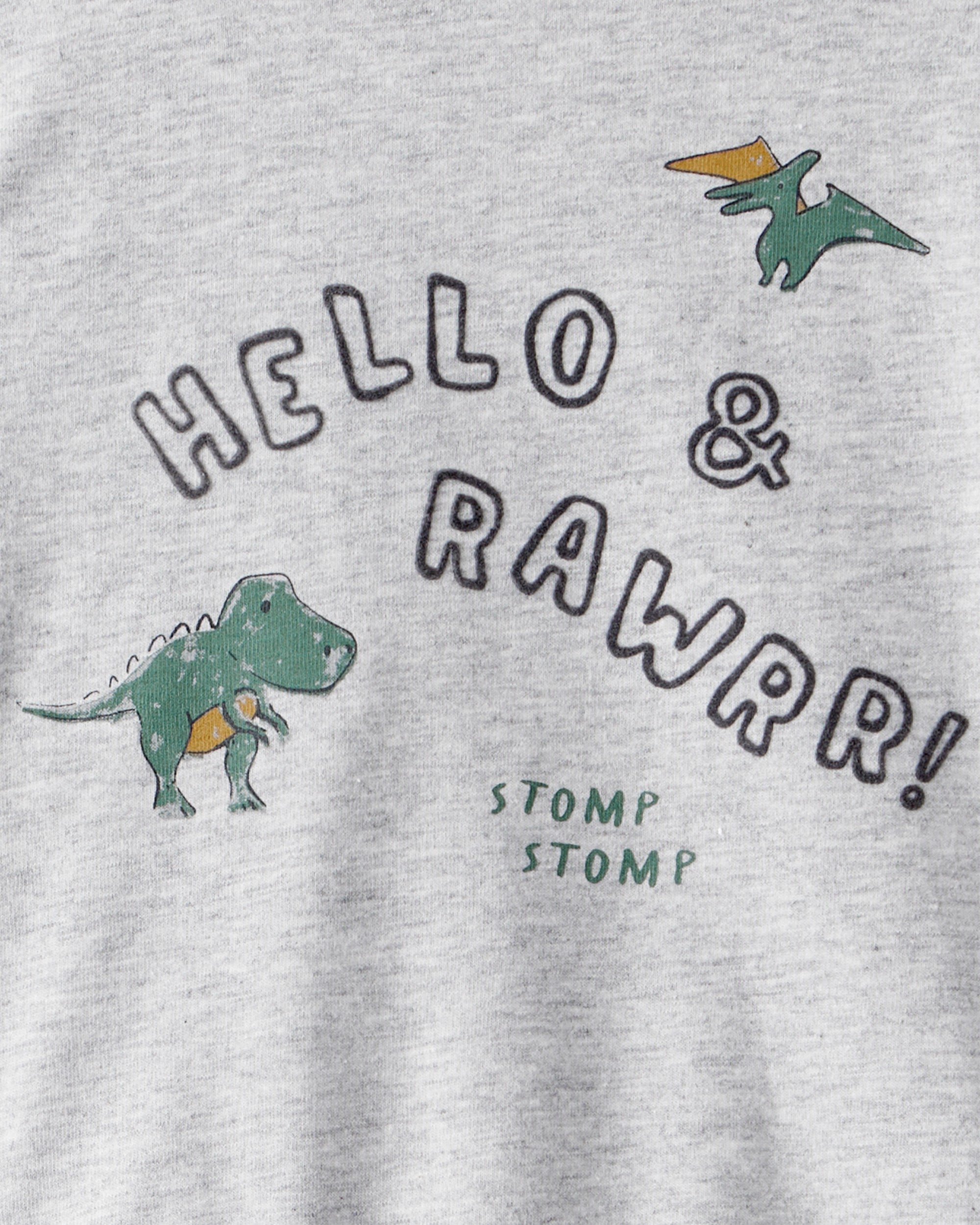 Conjunto de 2 piezas pañalero y pantalón - Dinosaurio - Gris