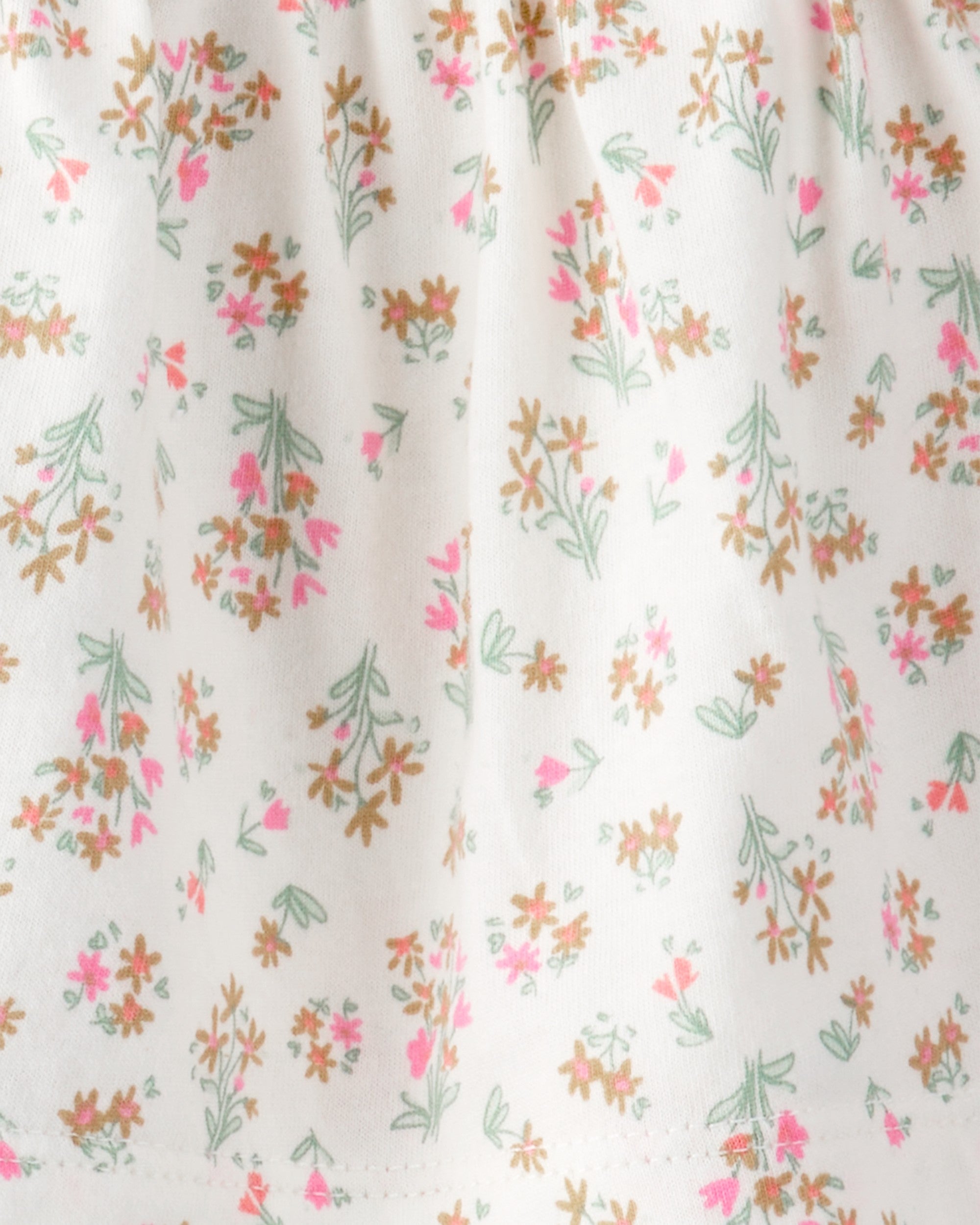 Conjunto de 3 piezas con shorts y diadema -Flores - Verde
