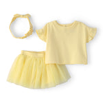 Conjunto De 2 Piezas Con Playera Y Falda - Amarillo