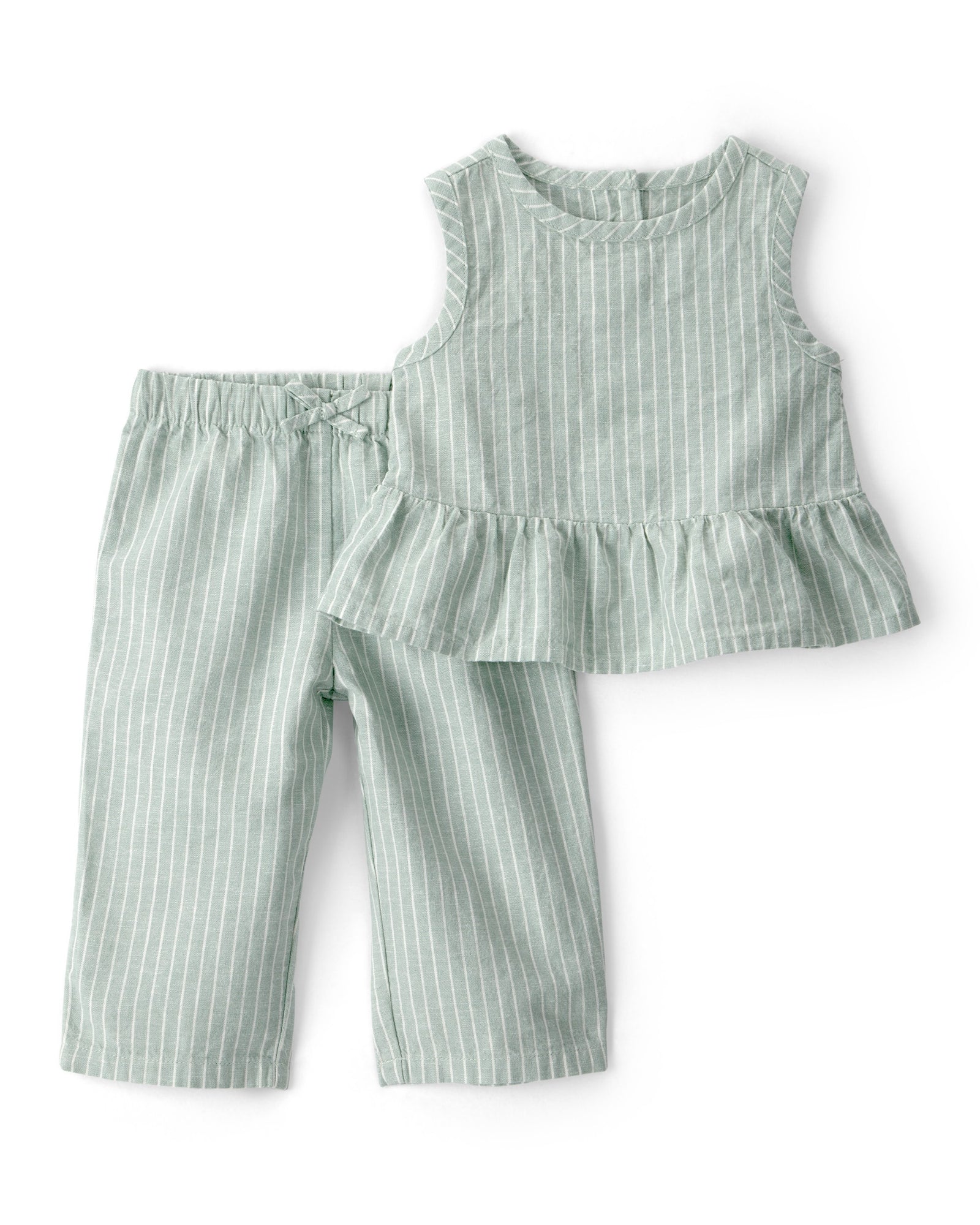 Conjunto de 2 piezas camisa sin mangas y pantalón - Verde