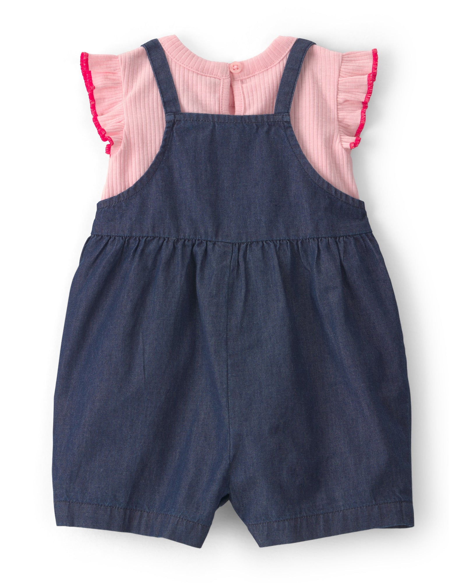 Conjunto de 2 piezas camisa y overol corto - Chambray