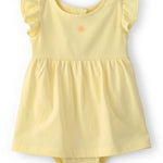 Vestido Con Cubrepañal Integrado Con Estampado De Sol - Amarillo