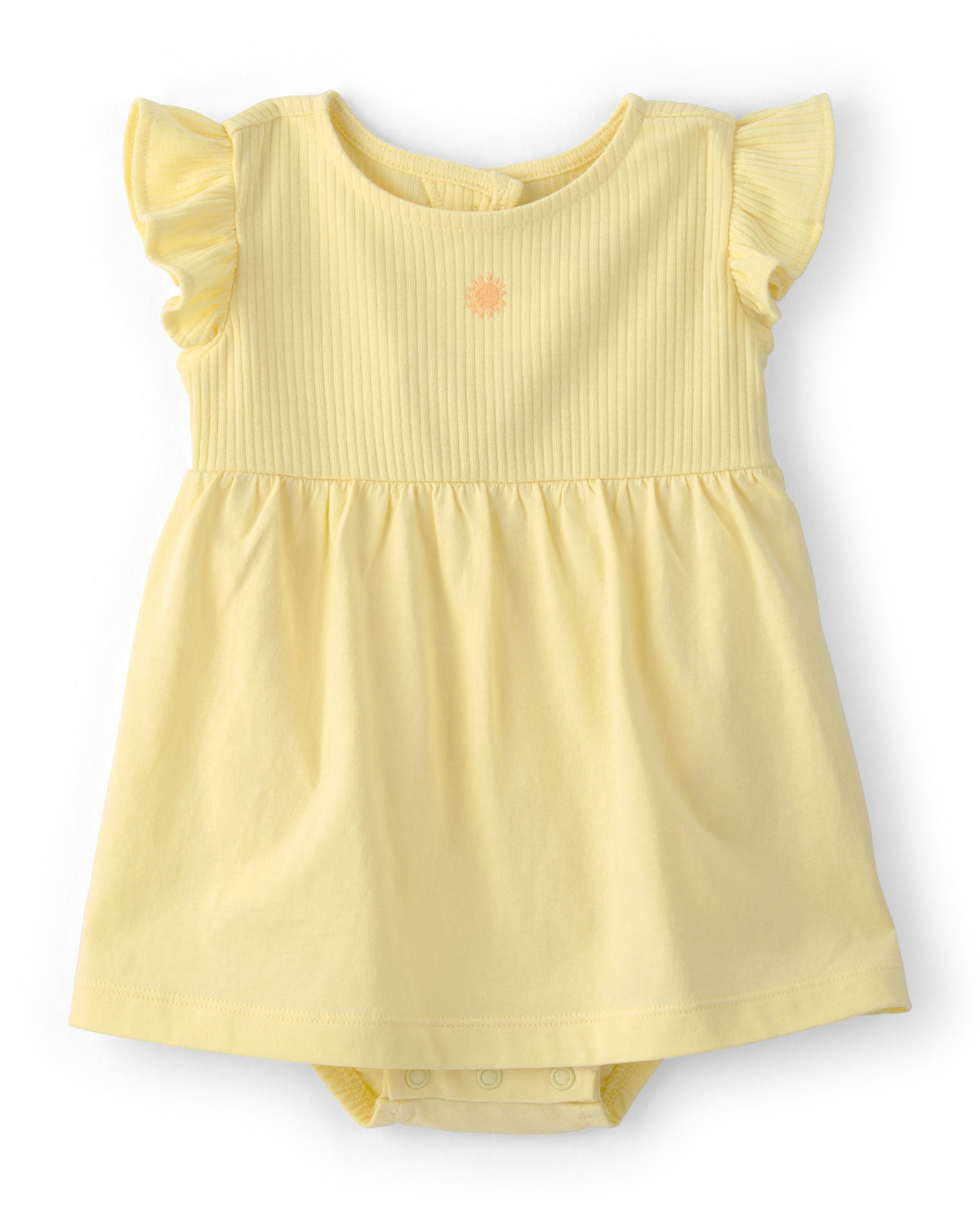 Vestido Con Cubrepañal Integrado Con Estampado De Sol - Amarillo