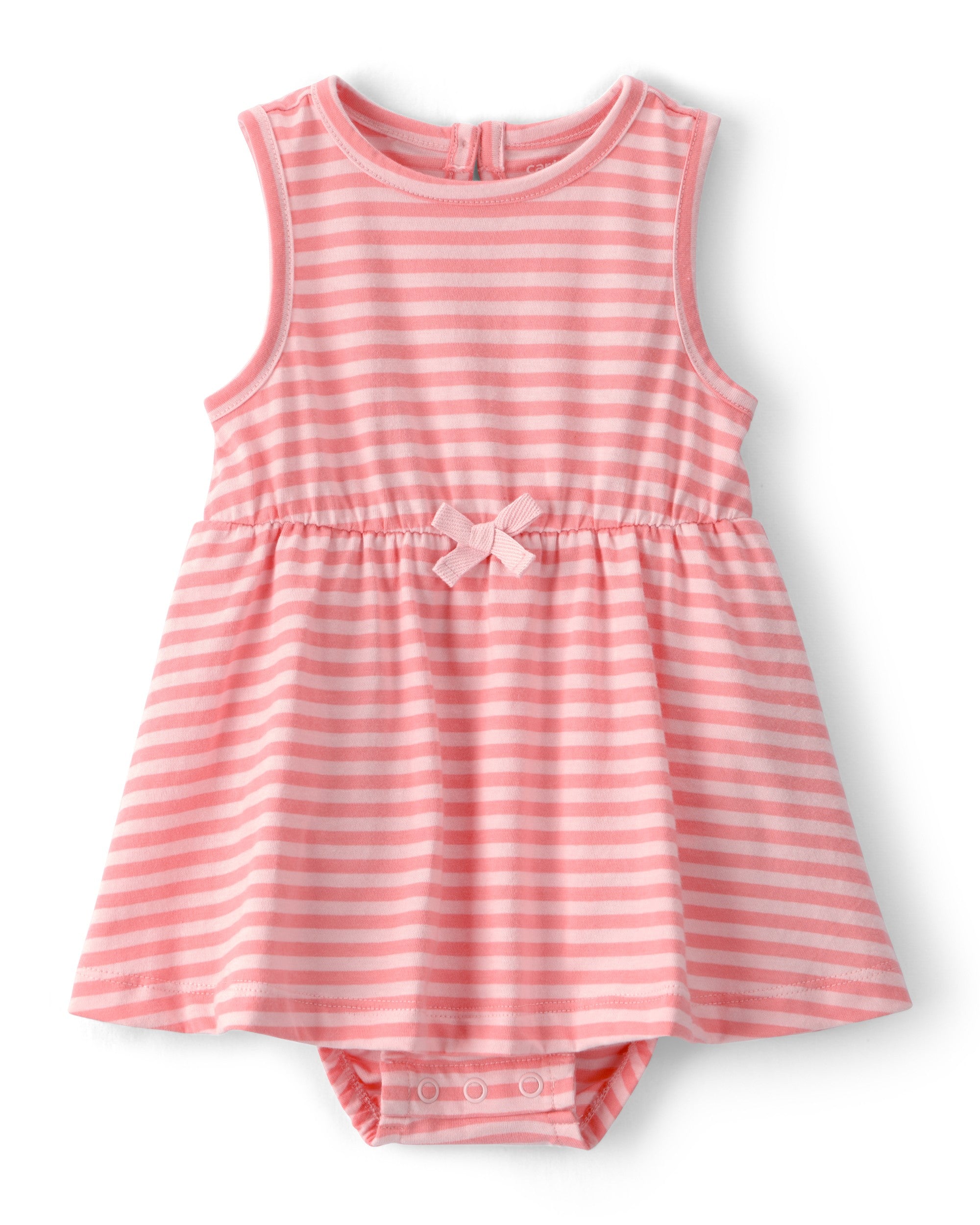 Vestido Pañalero - Rayas - Rosado