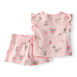 Conjunto de 2 piezas camisa y shorts - camión de flores - rosados