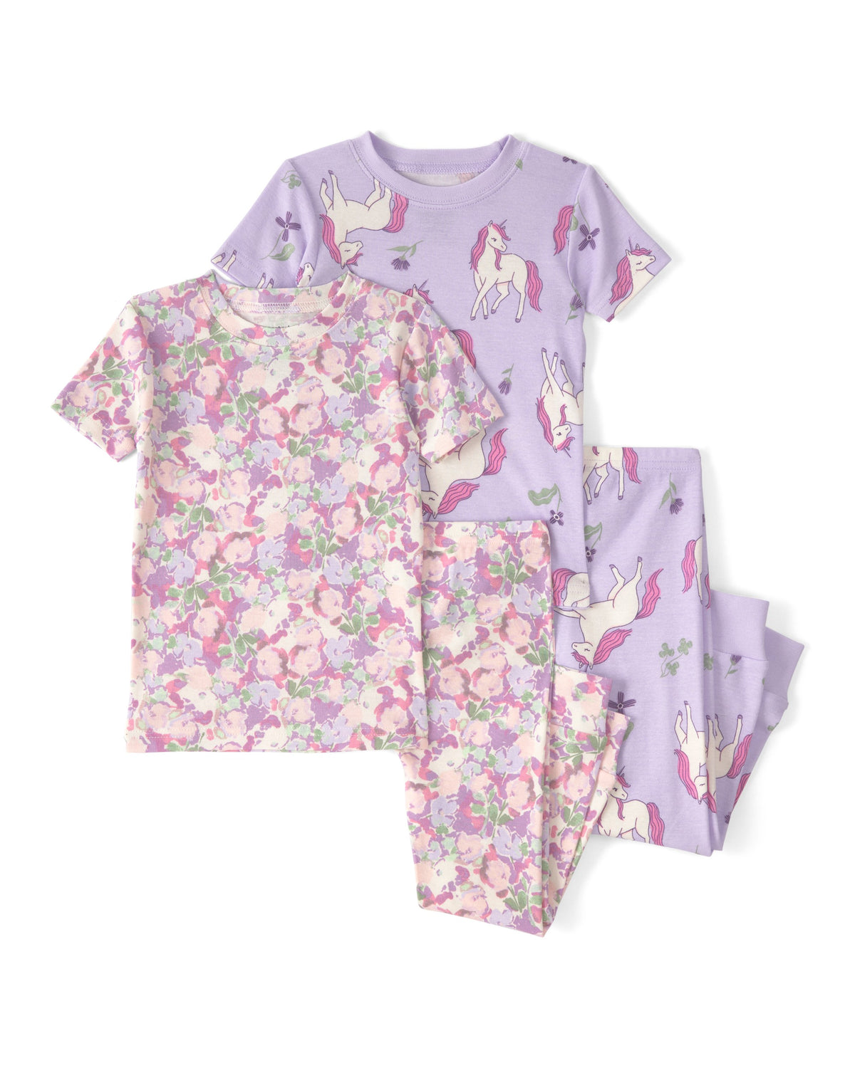 Pijama De Algodón 4 Piezas Con Unicornios - Multi