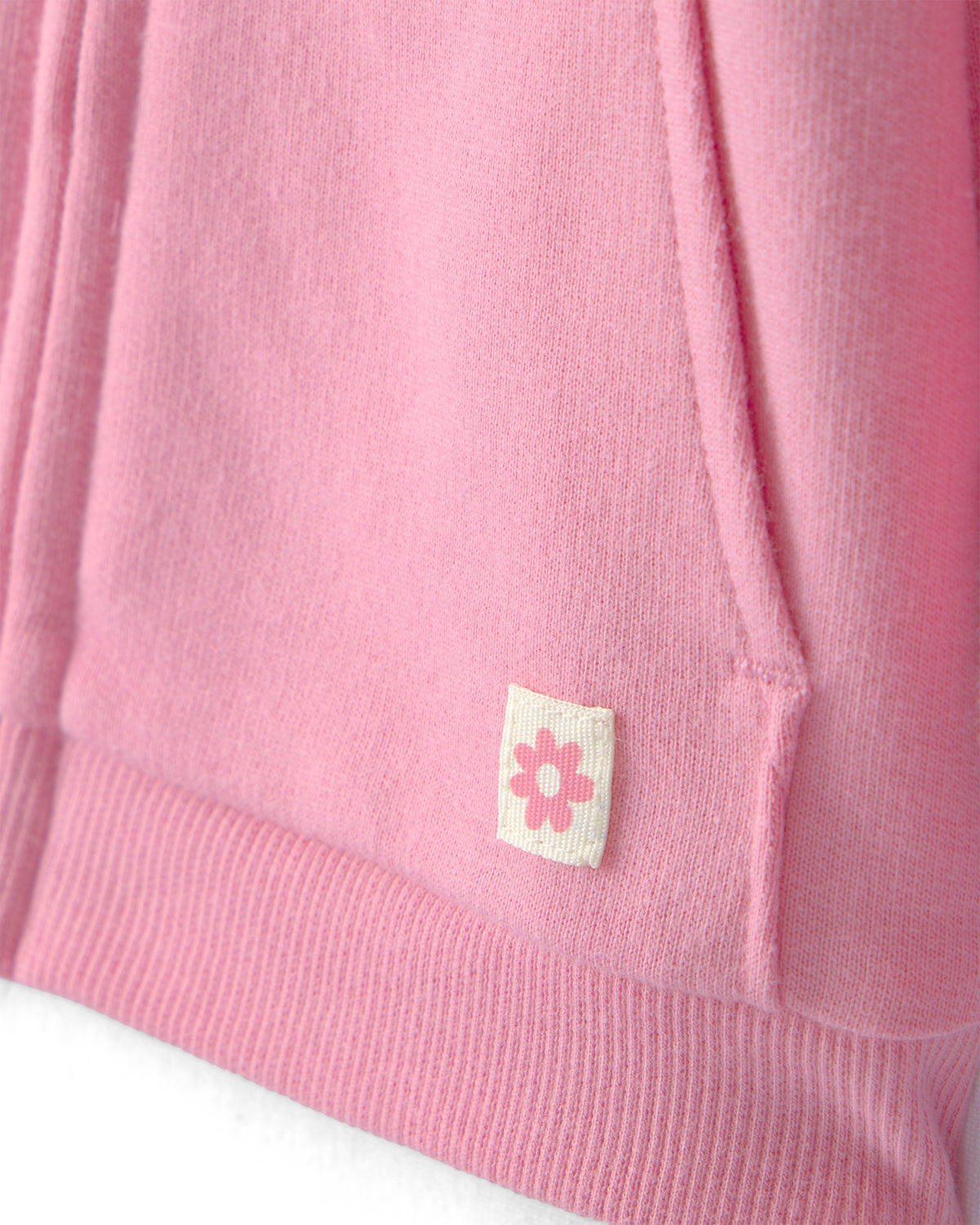 Chaqueta de Felpa Francesa con Cierre y Capucha - Rosado