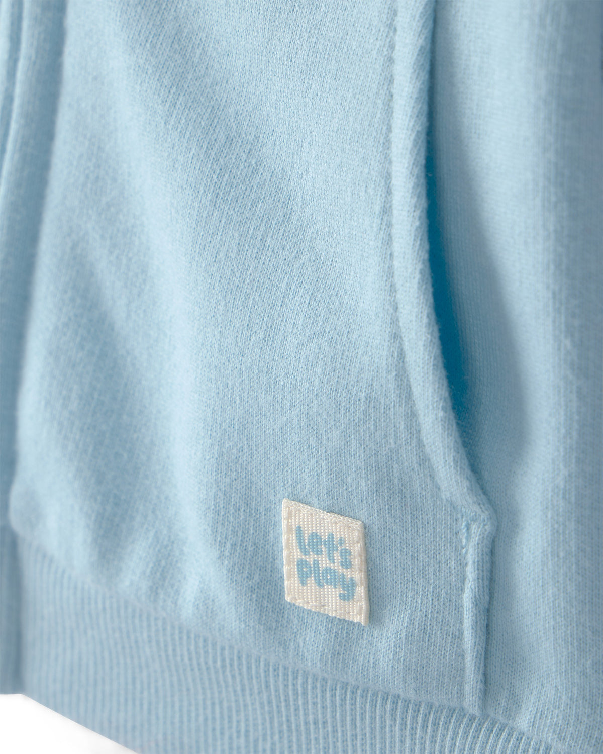 Chaqueta de Felpa Francesa con Cierre y Capucha - Azul