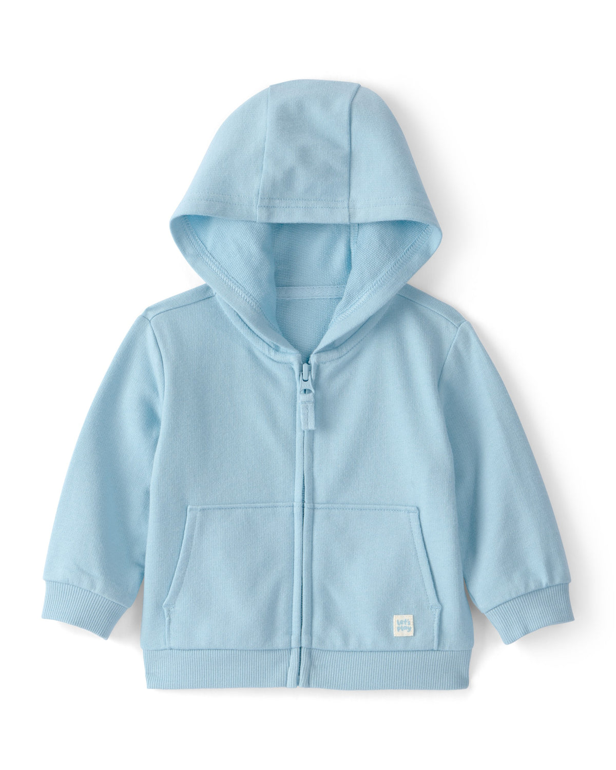 Chaqueta de Felpa Francesa con Cierre y Capucha - Azul