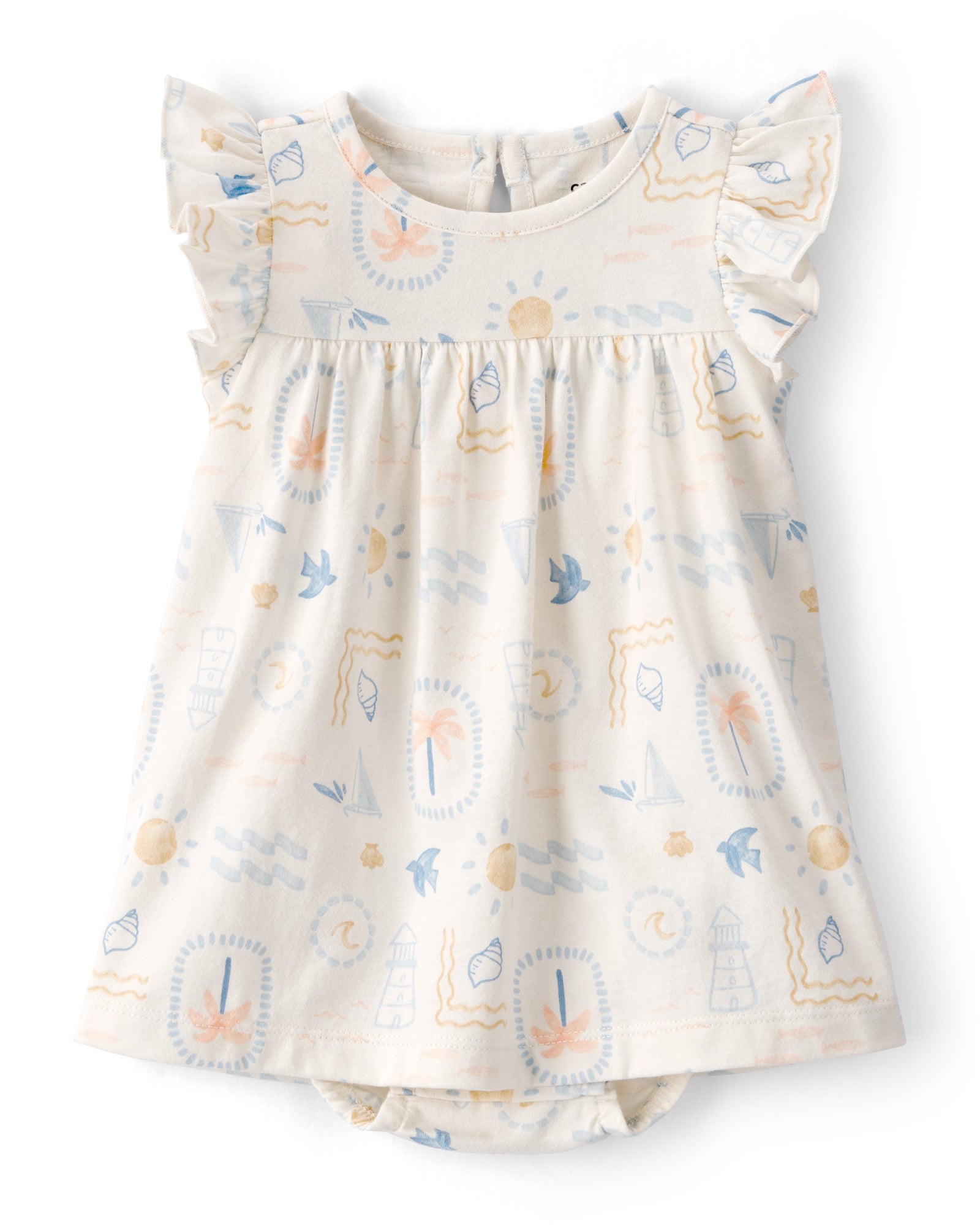 Conjunto De 2 Piezas Cárdigan Y Vestido Cubrepañal Tropical - Multi
