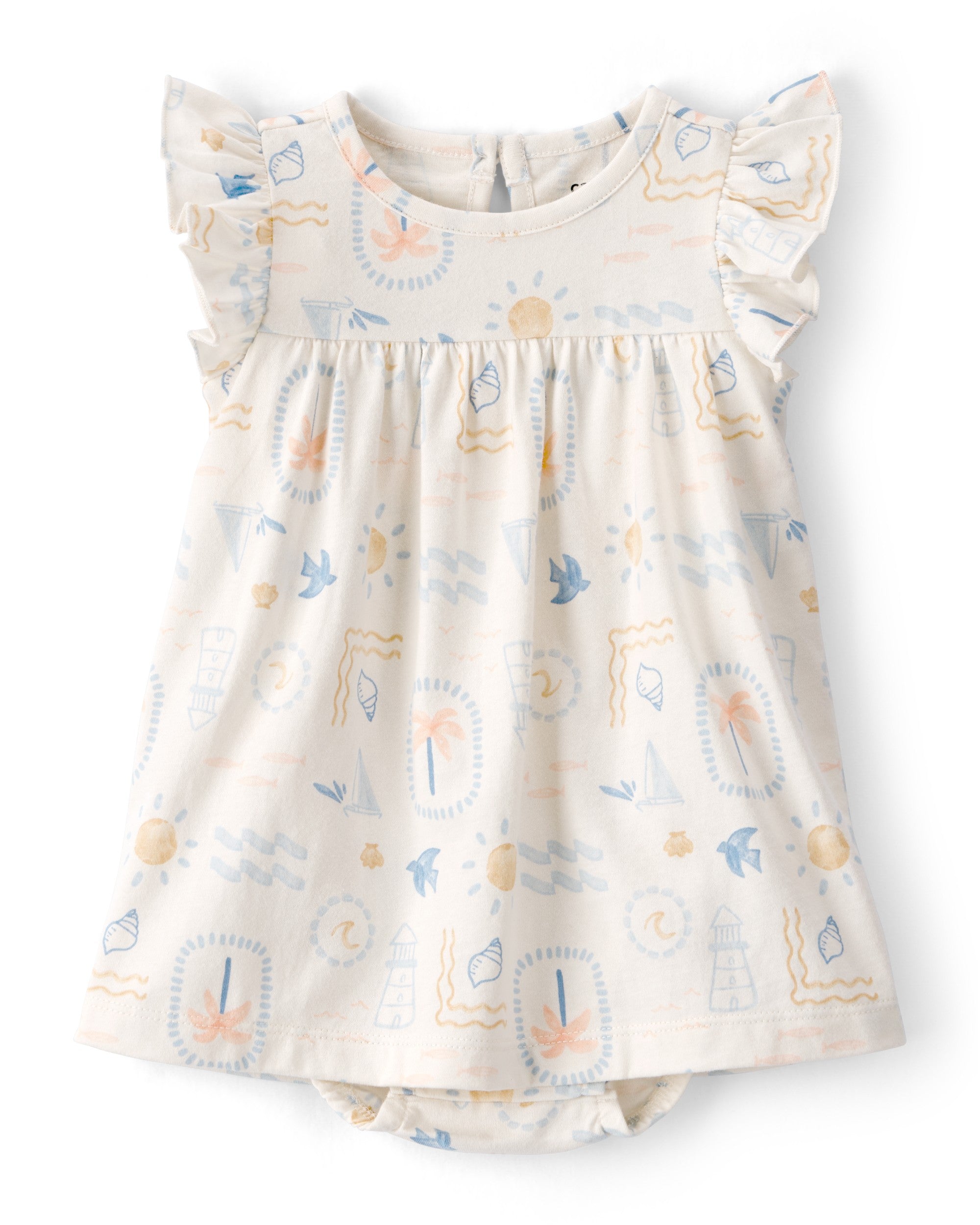 Conjunto De 2 Piezas Cárdigan Y Vestido Cubrepañal Tropical - Multi