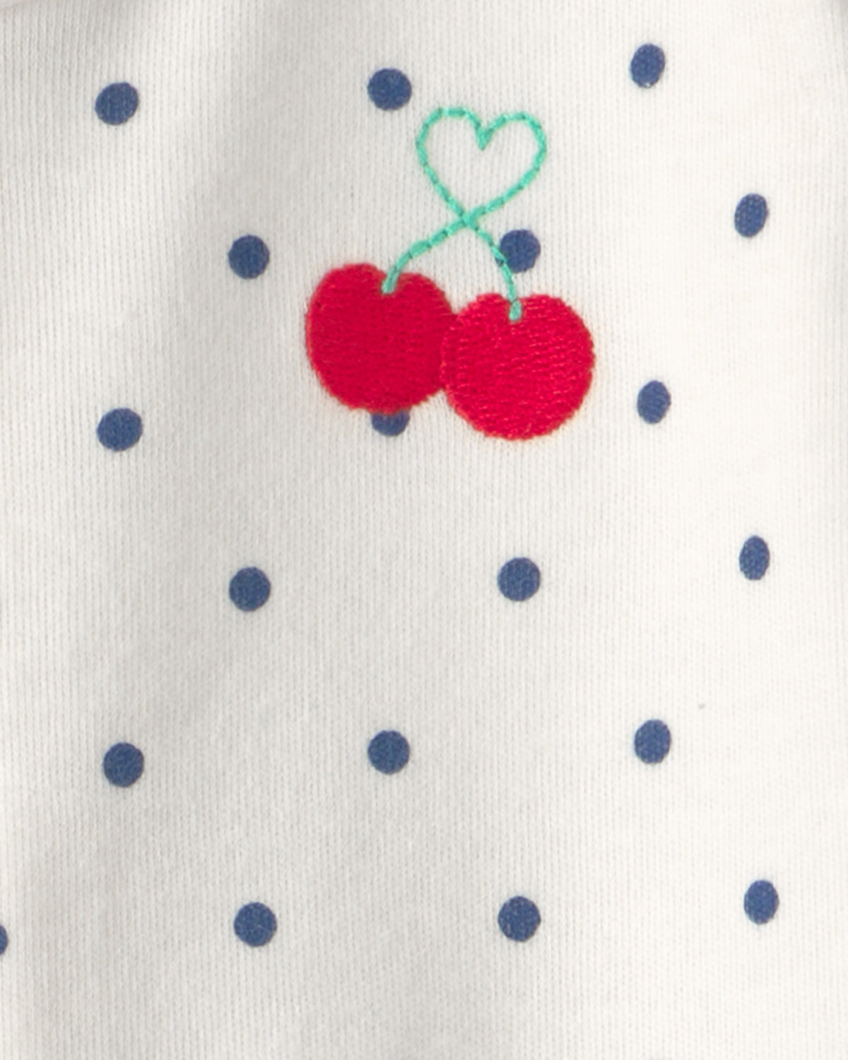 Mameluco 100% Algodón Cierre Doble Y Estampado De Cerezas - Blanco