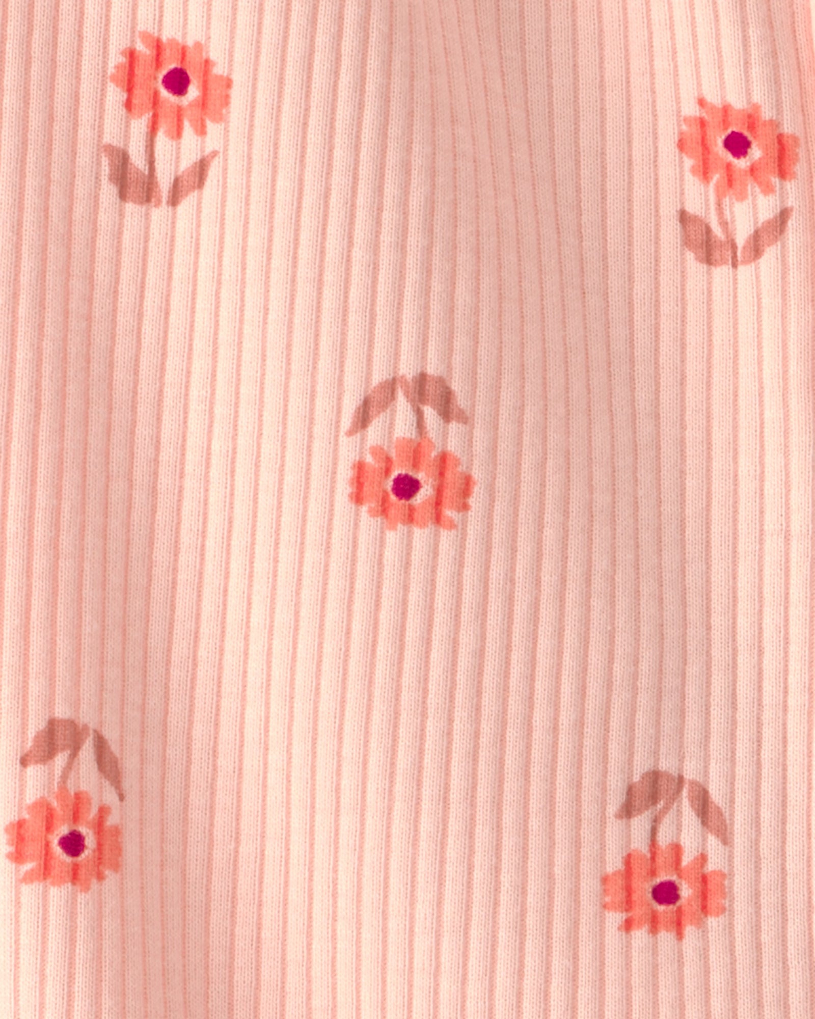 Mameluco De Cierre Doble Con Estampado Floral - Naranja