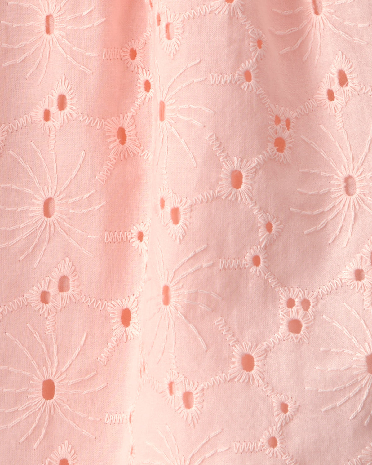 Vestido De Manga Corta Con Ojales - Rosa